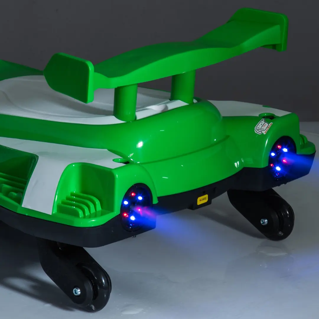 12V Kids Green Electric Scooter Ride With 360 Degree Drift Function