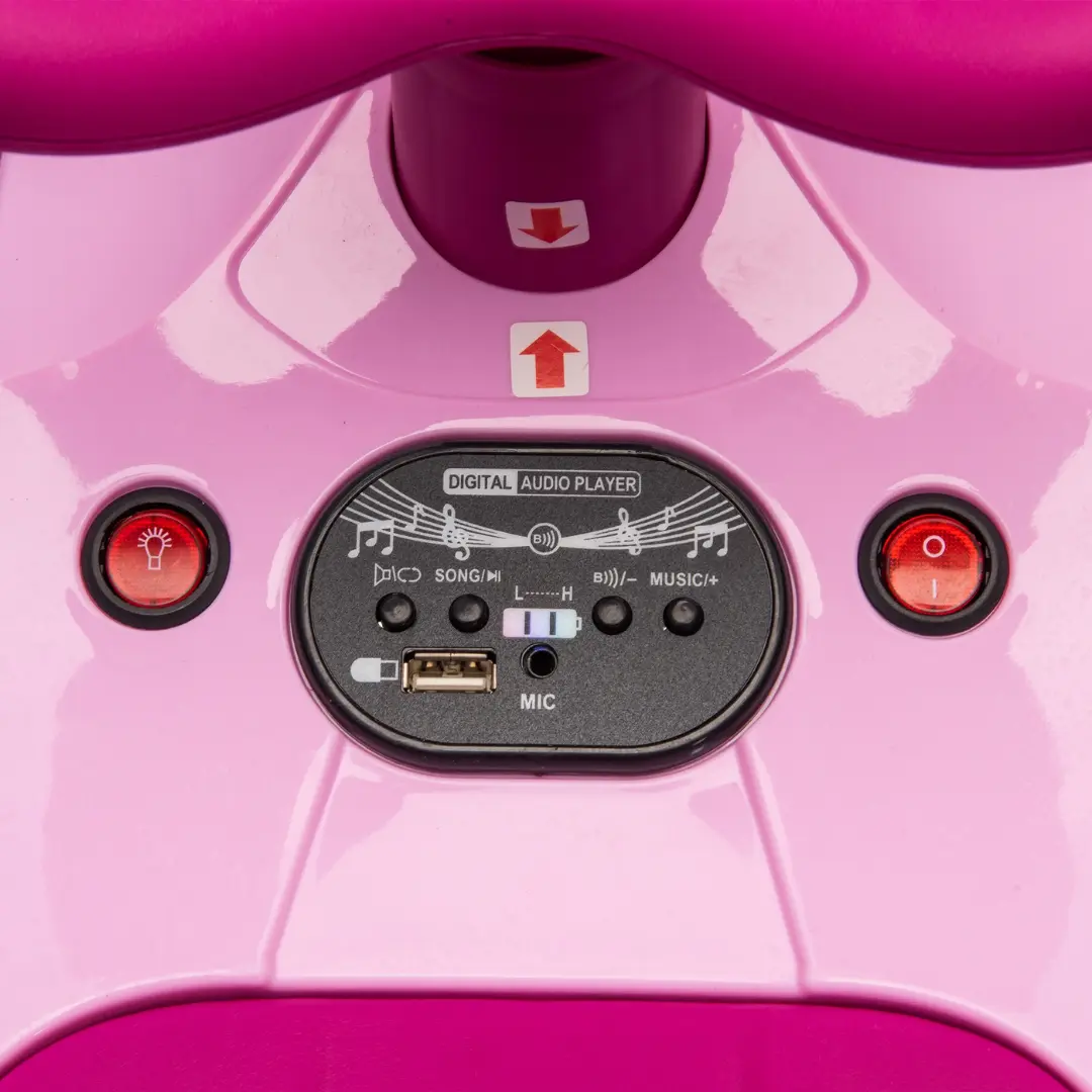 12V Kids Pink Electric Scooter Ride With 360 Degree Drift Function