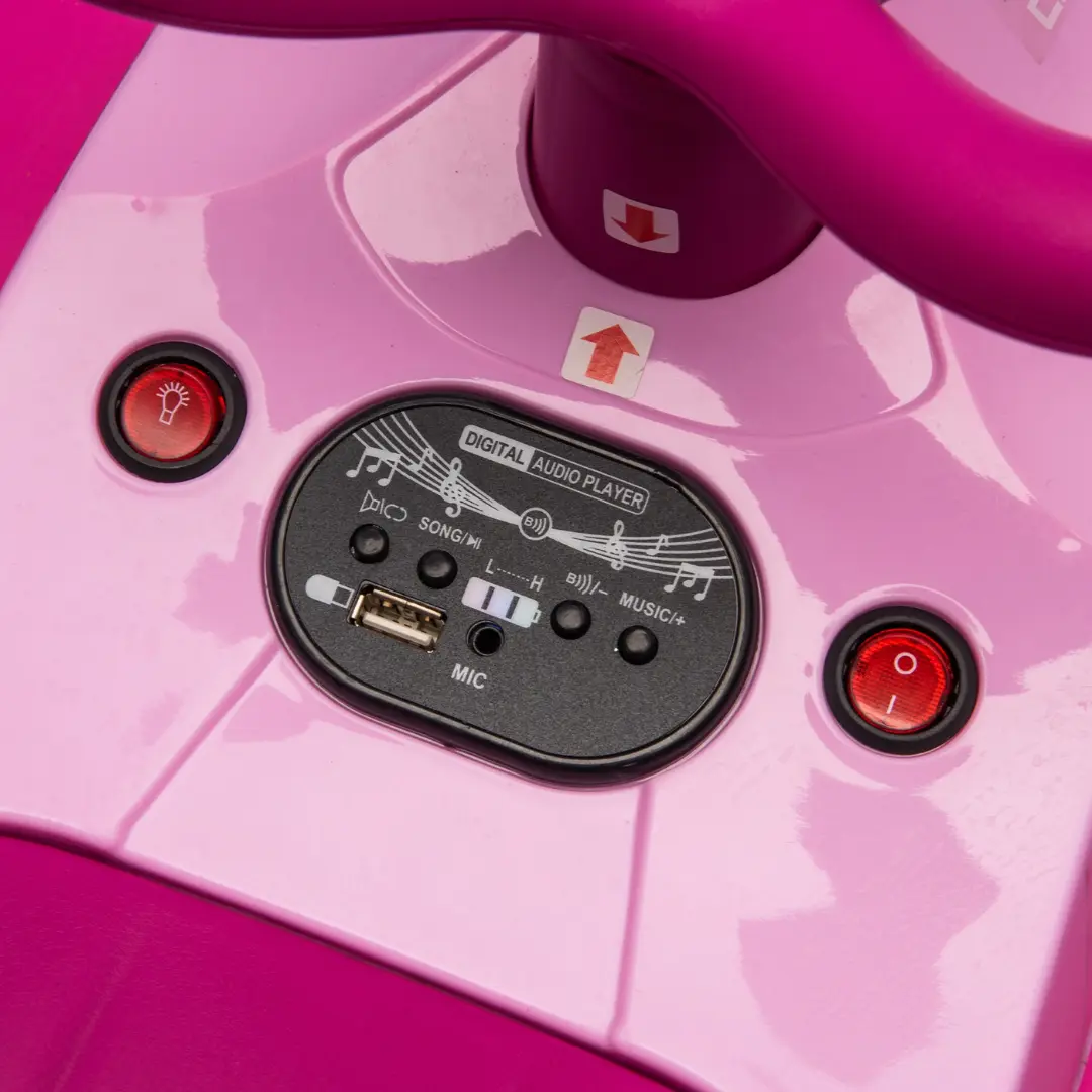 12V Kids Pink Electric Scooter Ride With 360 Degree Drift Function